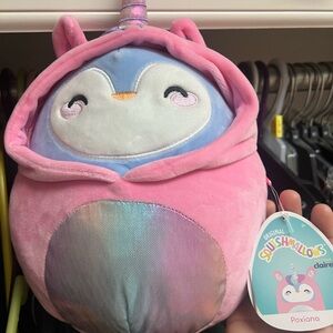 Claire's Pastel Plush Penguin with Pink Hood